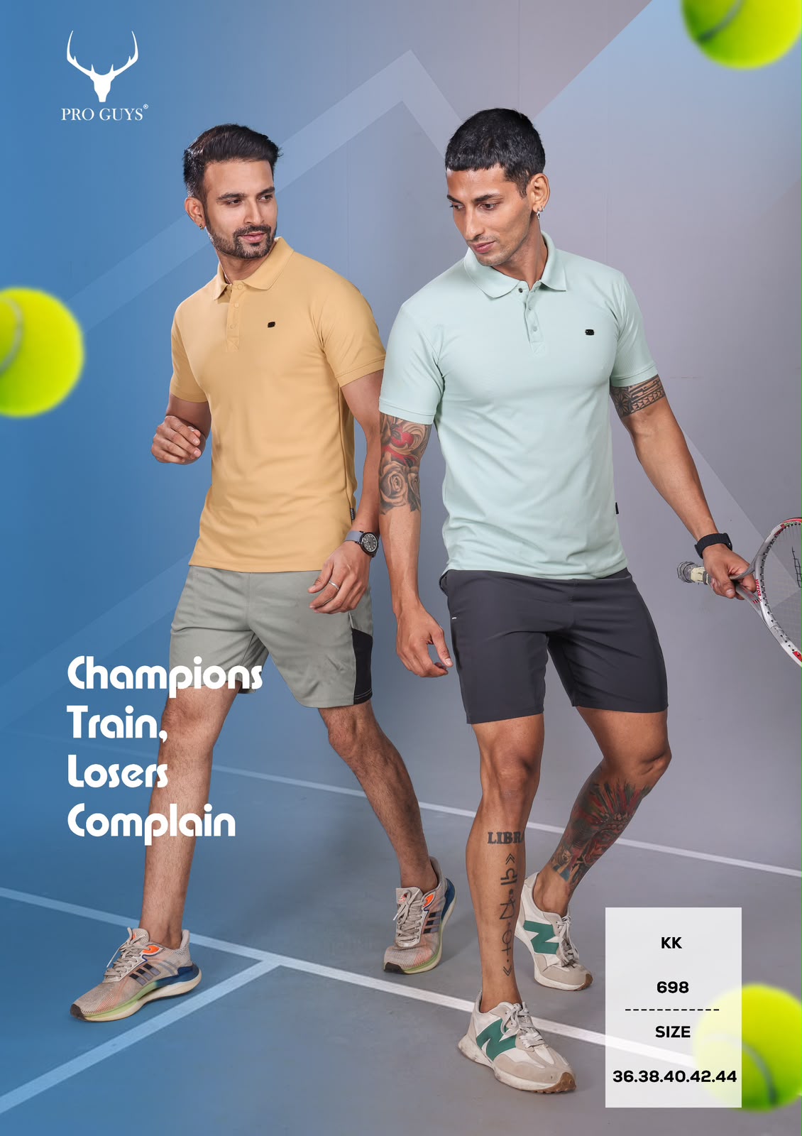 Pro Guys (698) - Men's Solid Plain Collar Tees (10 Pcs)