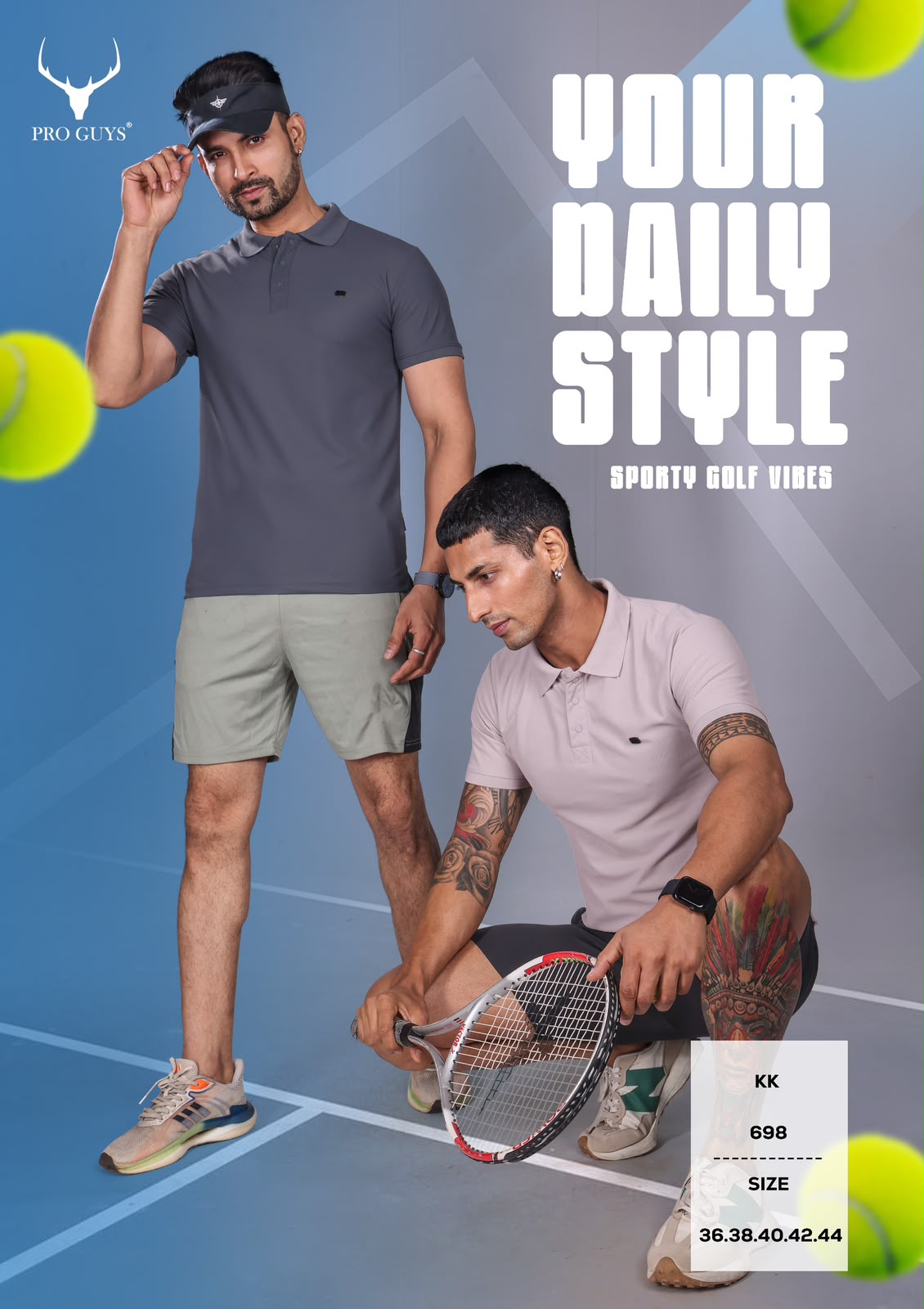 Pro Guys (698) - Men's Solid Plain Collar Tees (10 Pcs)