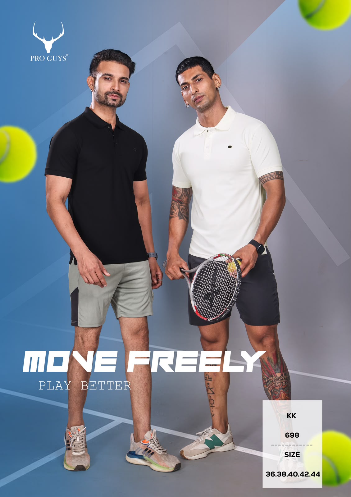 Pro Guys (698) - Men's Solid Plain Collar Tees (10 Pcs)