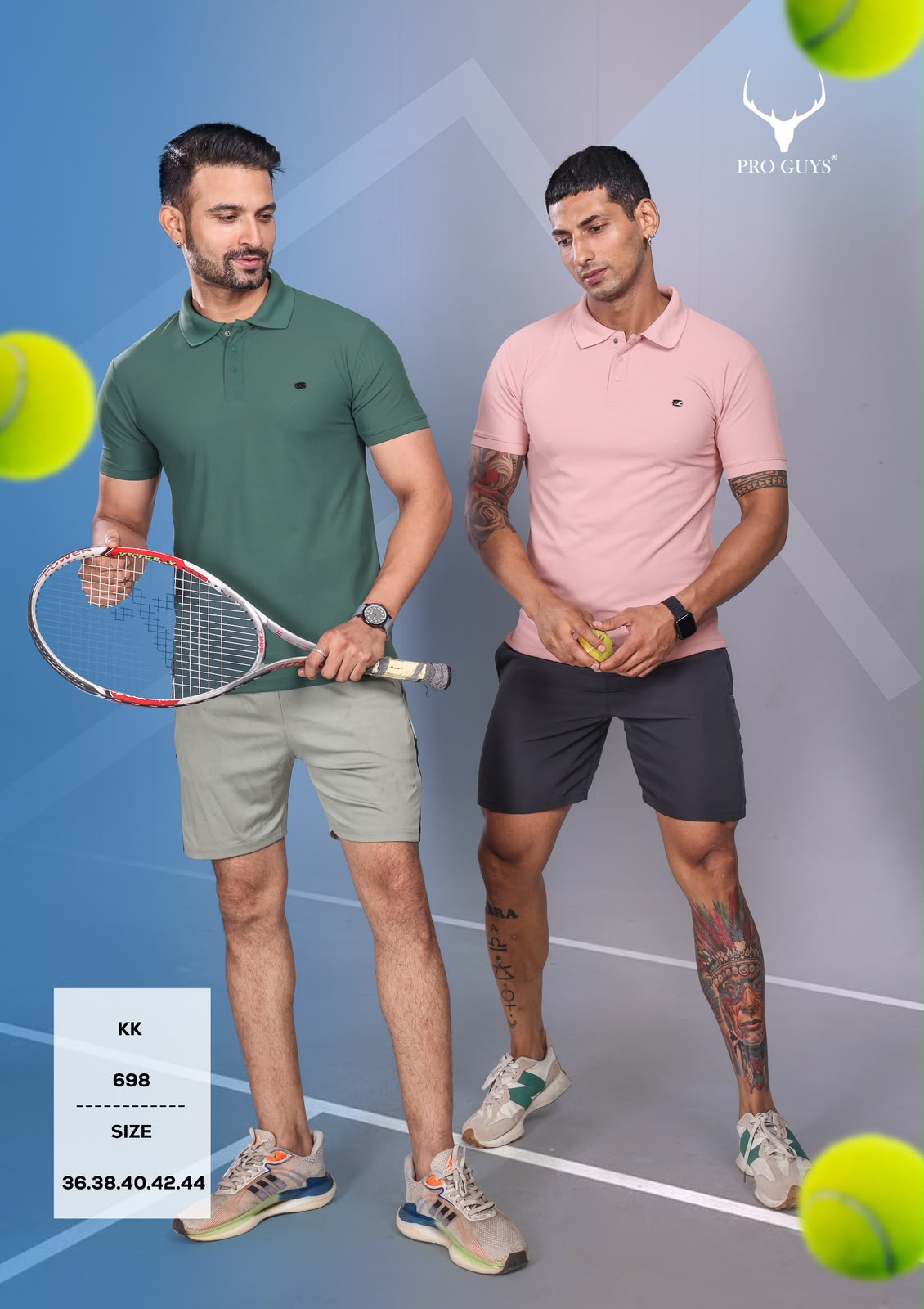 Pro Guys (698) - Men's Solid Plain Collar Tees (10 Pcs)