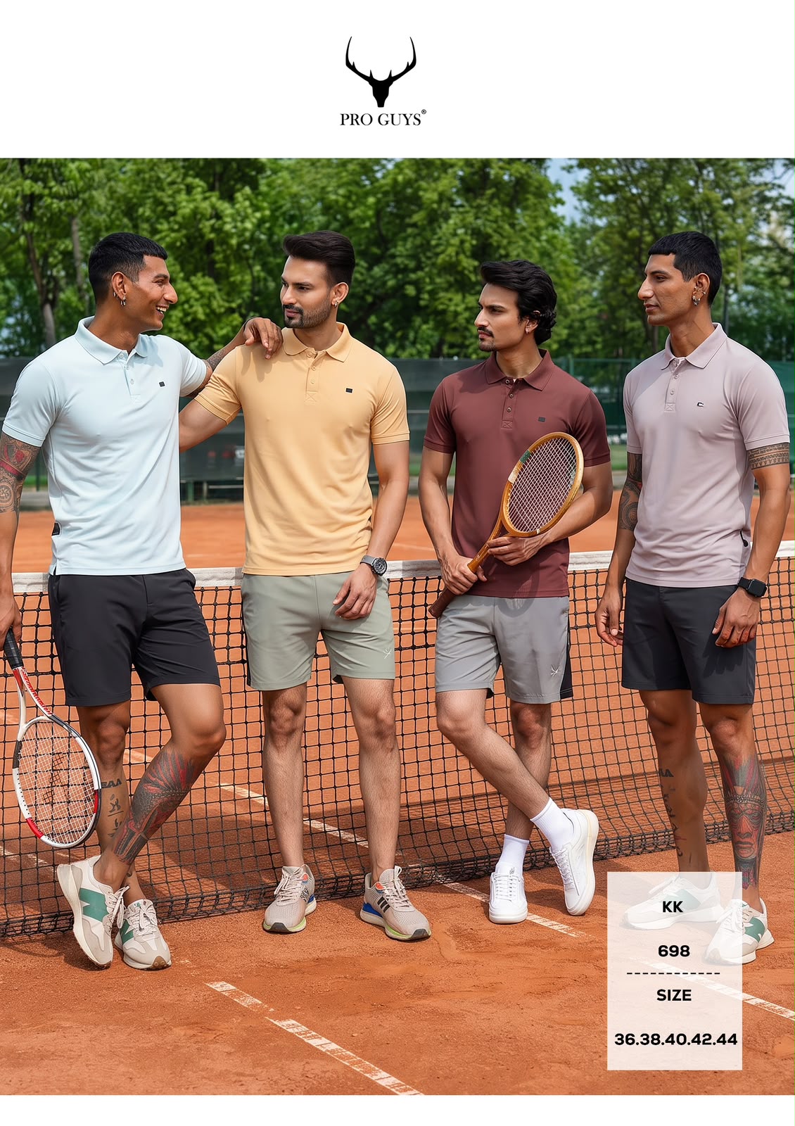 Pro Guys (698) - Men's Solid Plain Collar Tees (10 Pcs)