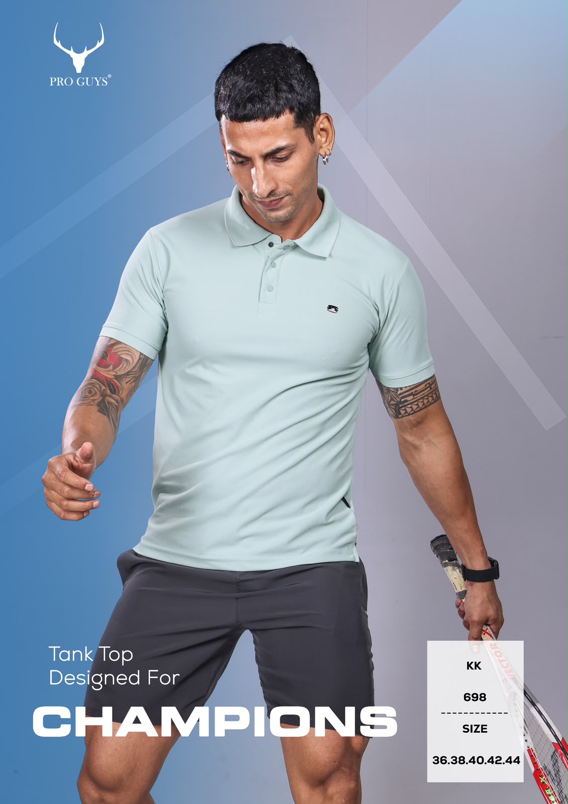Pro Guys (698) - Men's Solid Plain Collar Tees (10 Pcs)