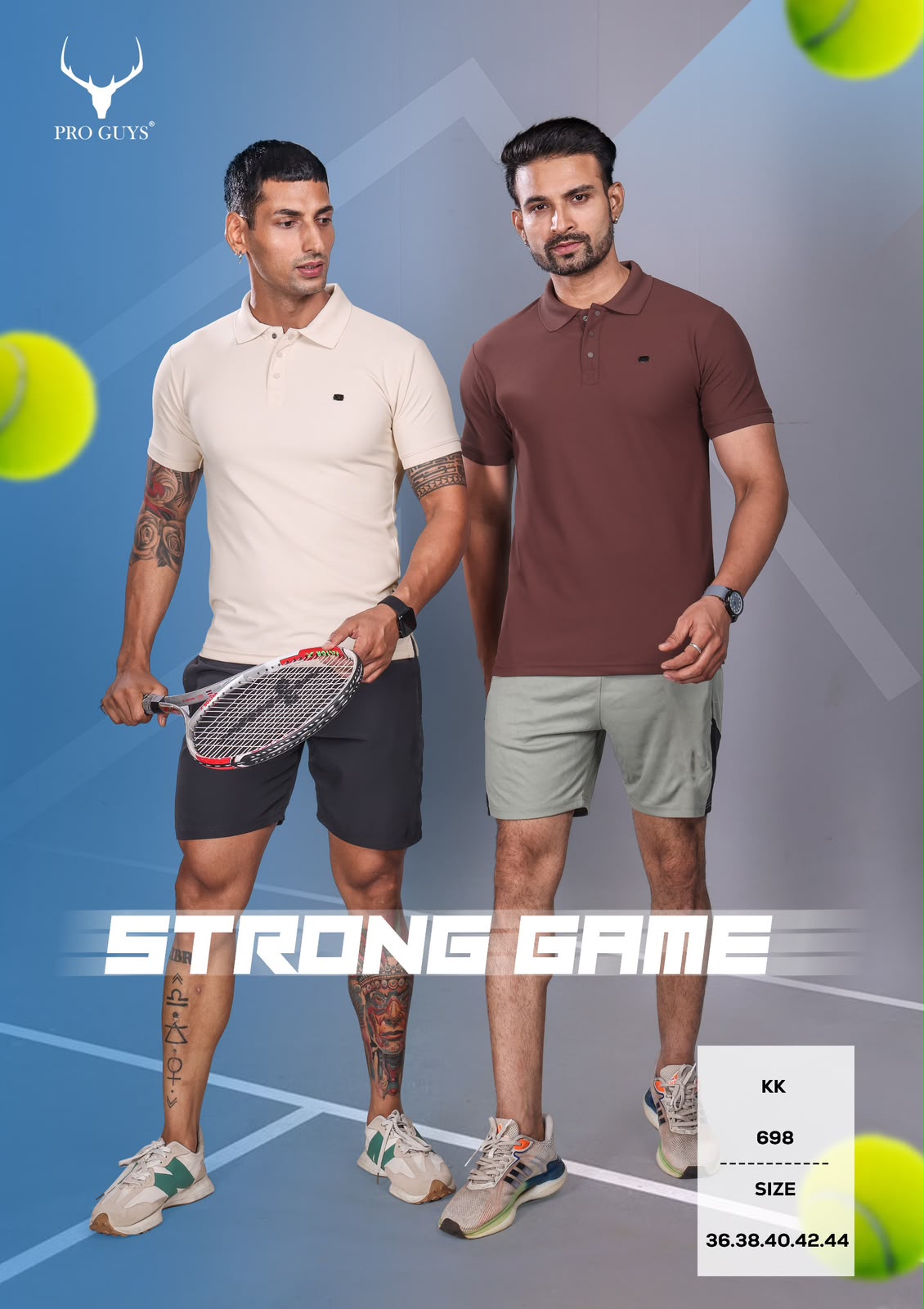 Pro Guys (698) - Men's Solid Plain Collar Tees (10 Pcs)